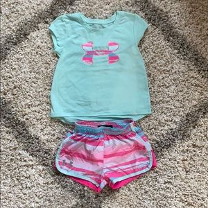 2T Girls Under Armour short/t-shirt set